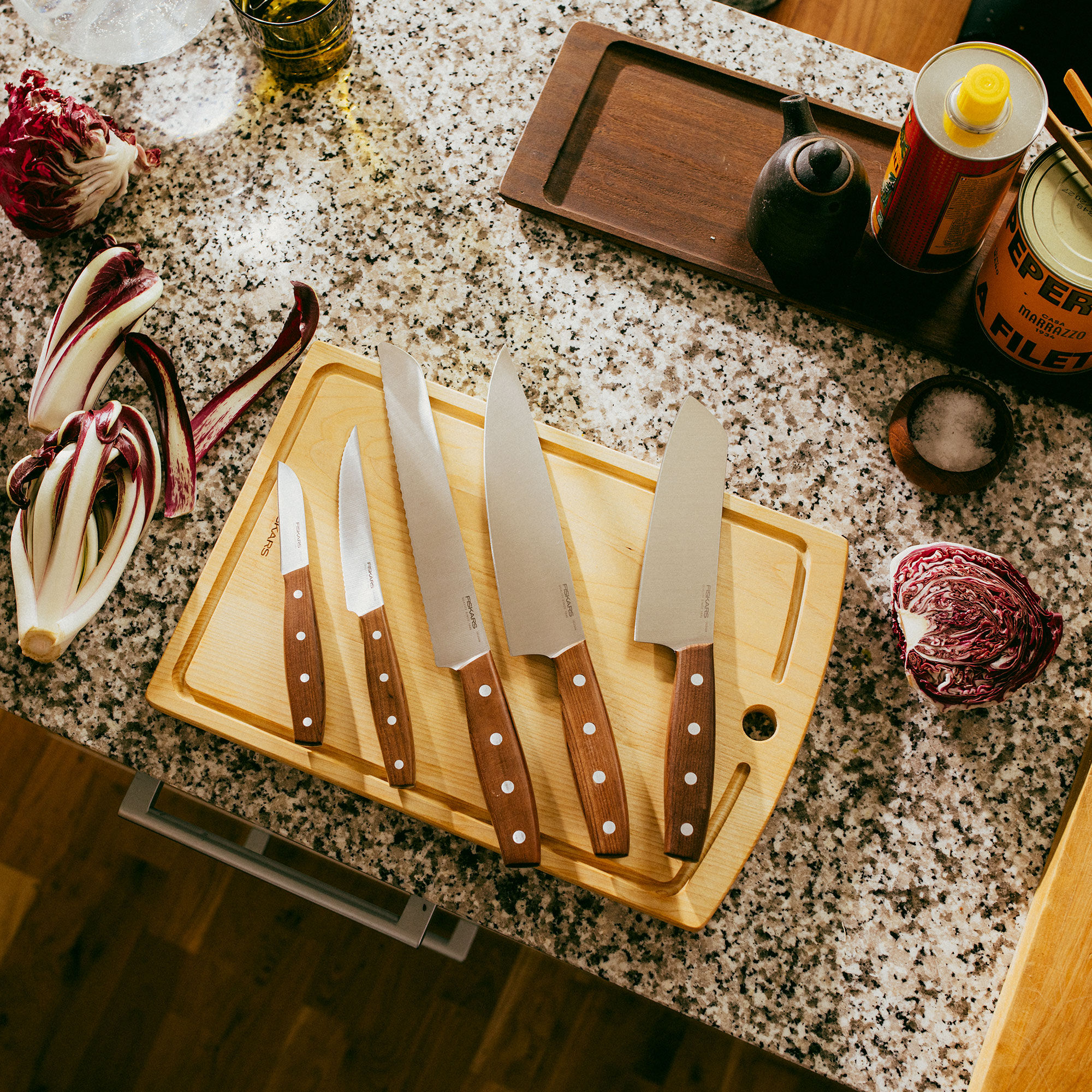 Folken knivsæt 5 dele, træ