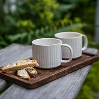 Tekopp räfflad 9,5 cm, naturvit