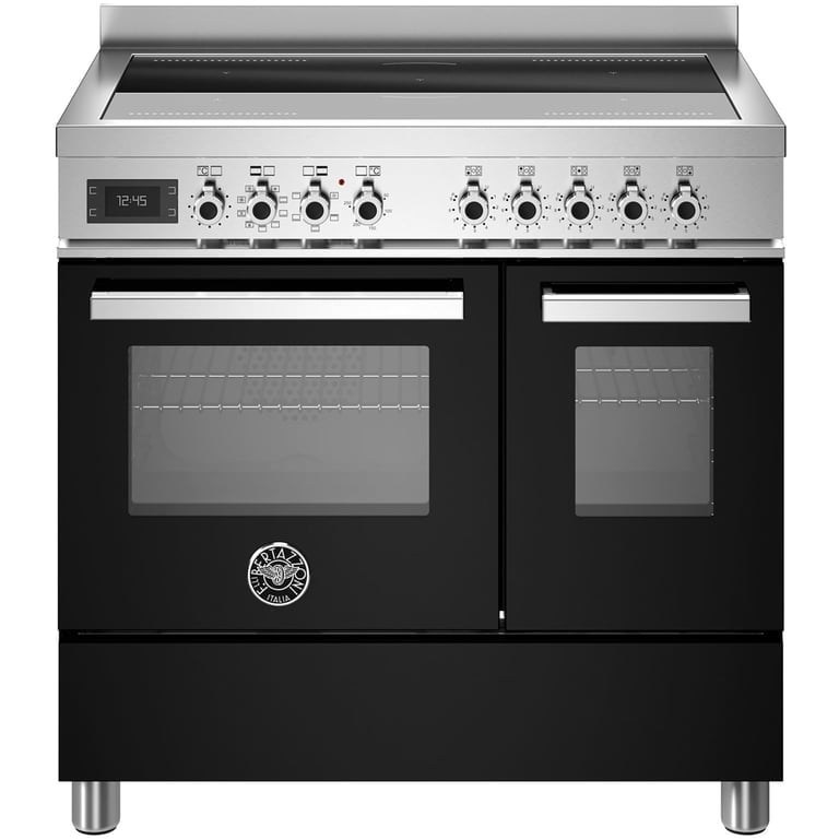 PRO95I2ENET Professional induktionsspis med dubbelugn, 90 cm, svart
