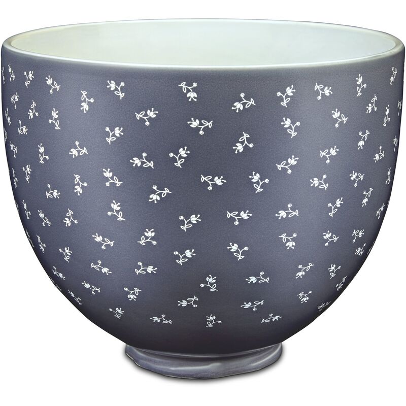 KitchenAid Keraaminen Kulho Sydän 4,7L, Sinikukkainen