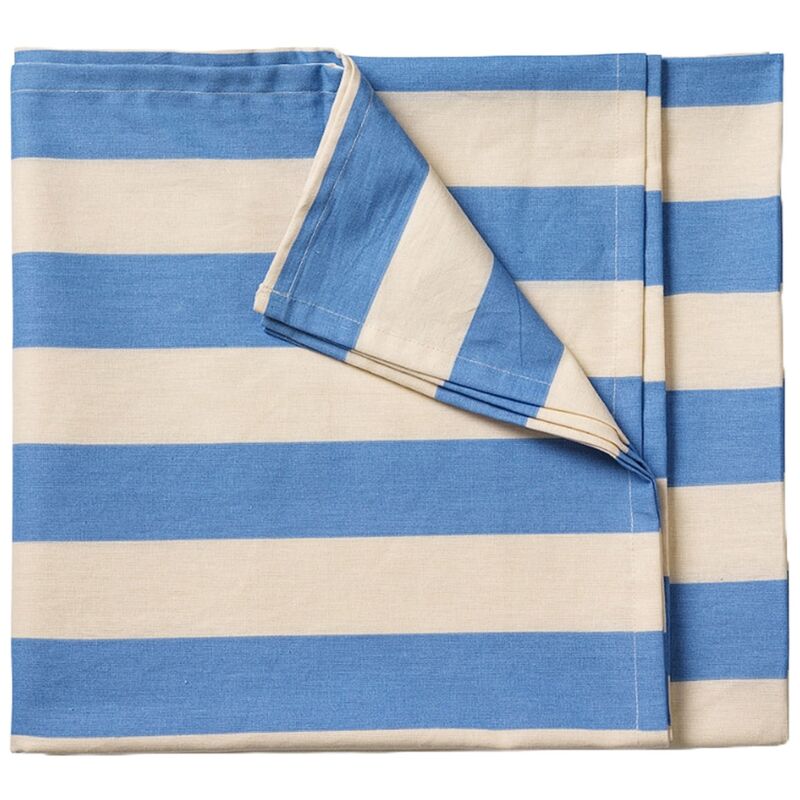 Franka bordsduk 330x145 cm, blå/aprikos