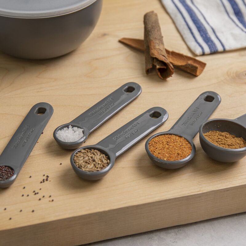 Måttskedsset 5 delar, charcoal grey