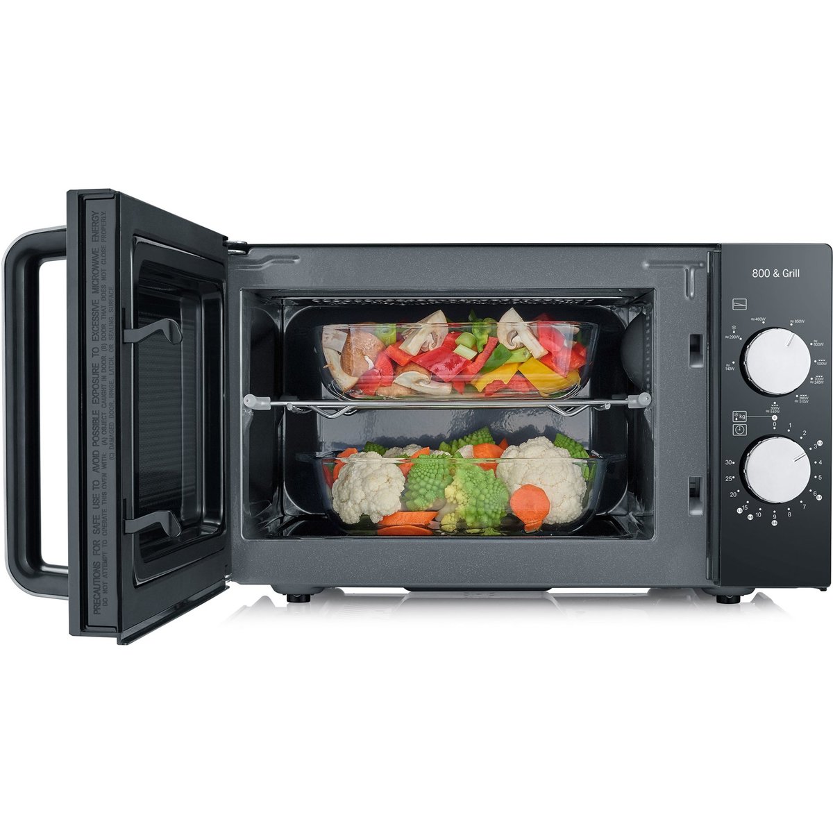 Mikrobølgeovn med keramisk bunnplate, 800 W