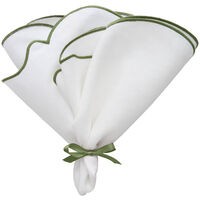 Gia servett 2-pack, vit/grön