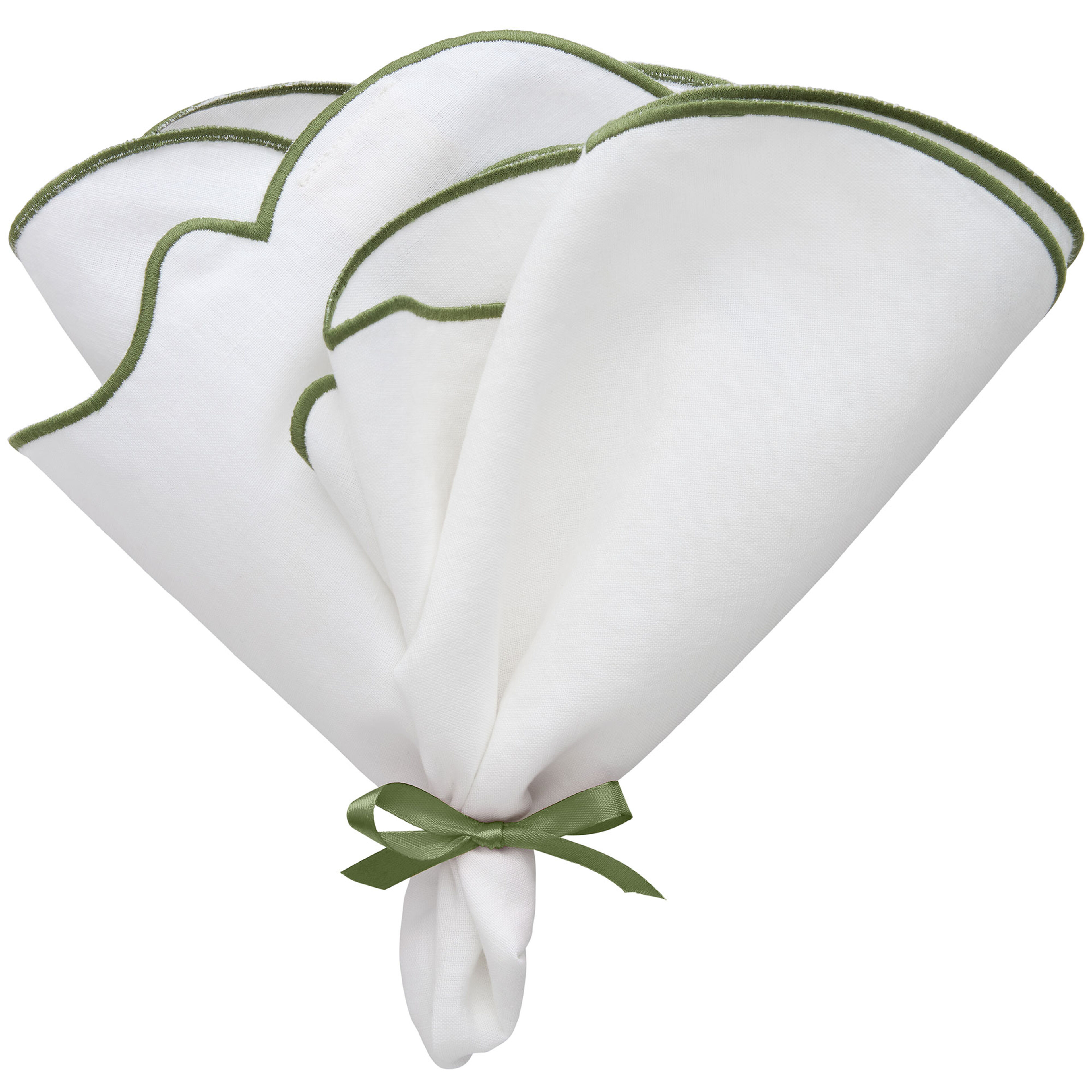 Gia lautasliina 2 kpl, valkoinen/vihreä