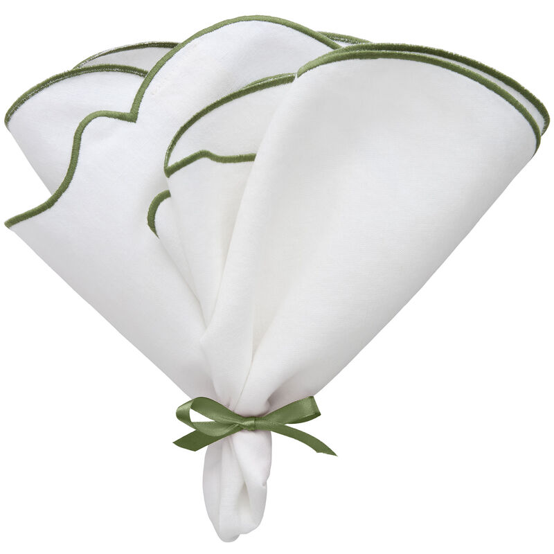 Gia lautasliina 2 kpl, valkoinen/vihreä