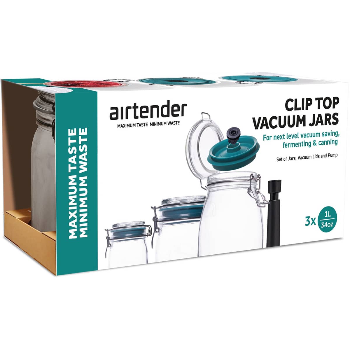 Vakuumforsegler + 3 beholdere 1 liter