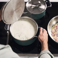 Pure grydesæt 3 dele + 2 låg, rustfrit stål, grøn