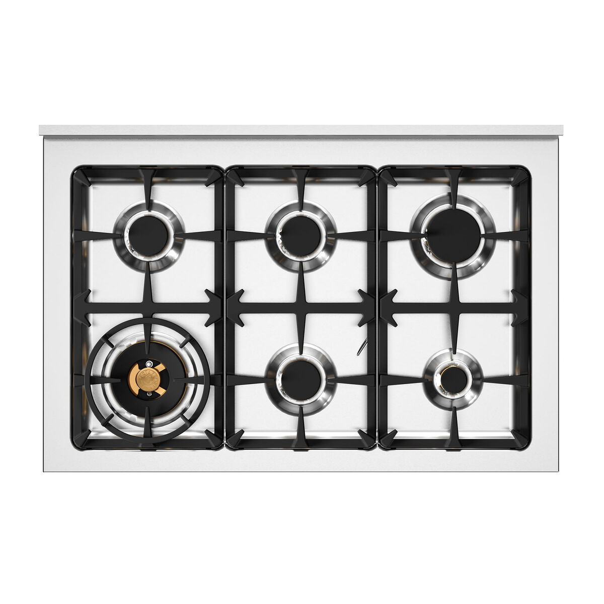Bertazzoni HER96L1EXT Heritage Gaskomfur 90 cm med enkelovn og 6 brændere, rustfrit stål