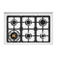Bertazzoni HER96L1EXT Heritage Gaskomfur 90 cm med enkelovn og 6 brændere, rustfrit stål