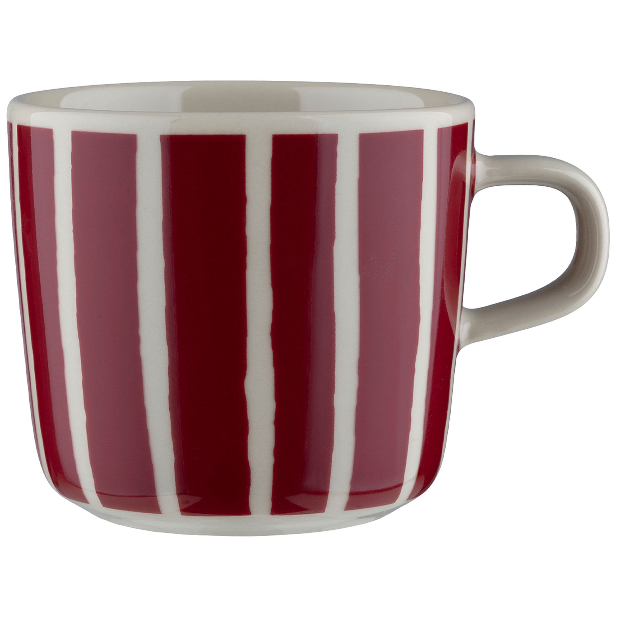Marimekko Piccolo kaffekopp 2 dl, hvit/burgunder
