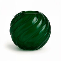 Twist Ball Vase 20 cm, forest green