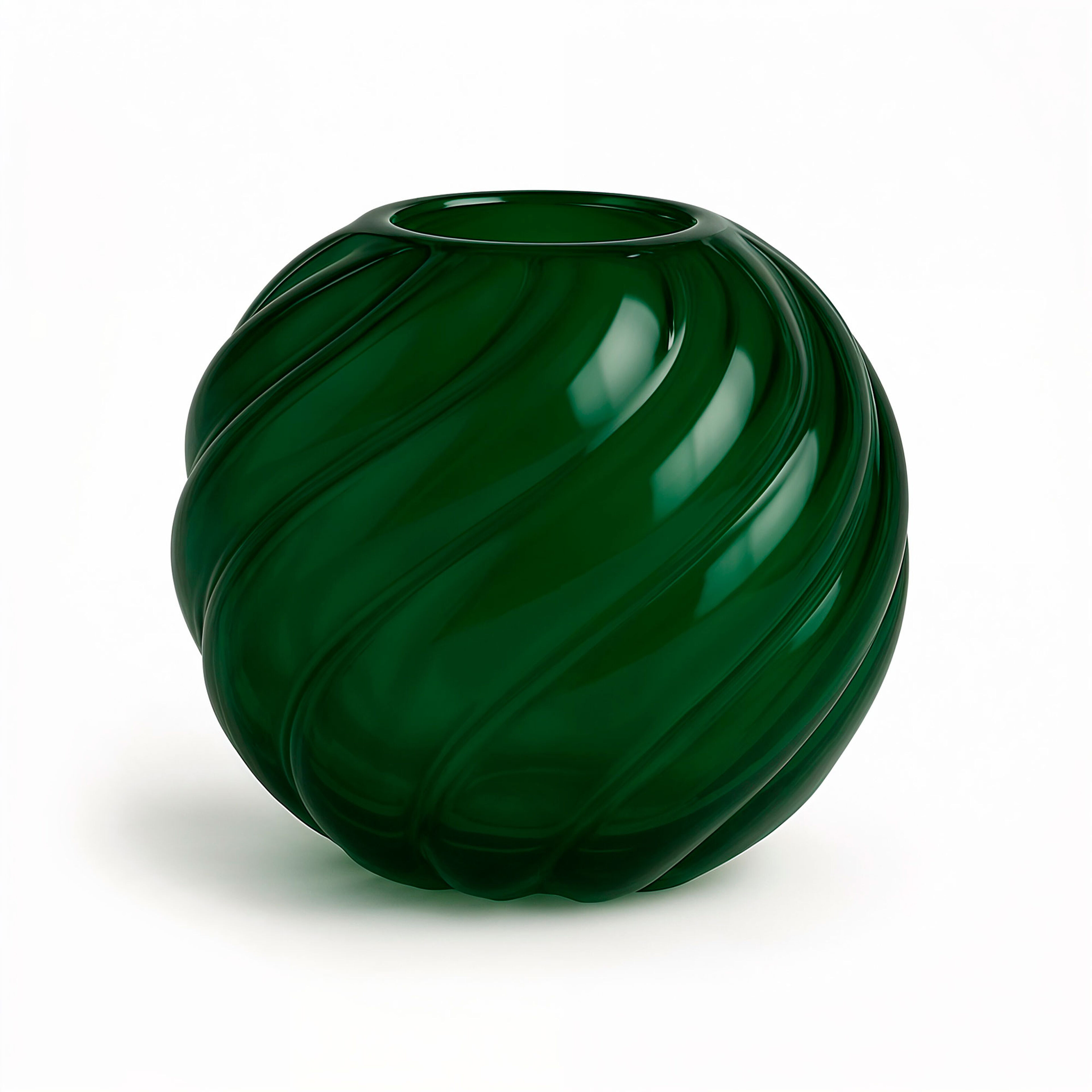 Twist Ball Vase 20 cm, forest green