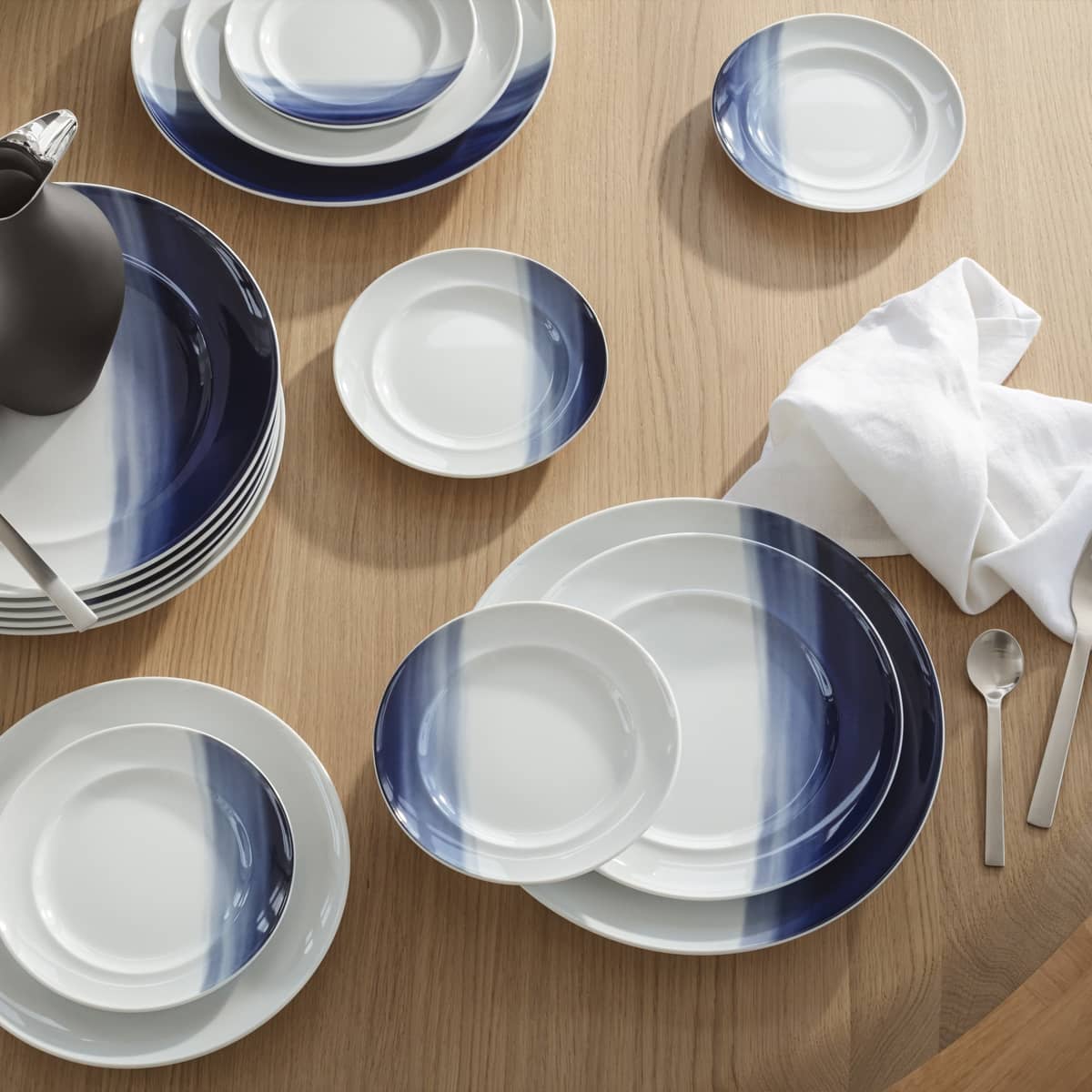 Koppel Dekortallerken 16 cm, hvit/blå