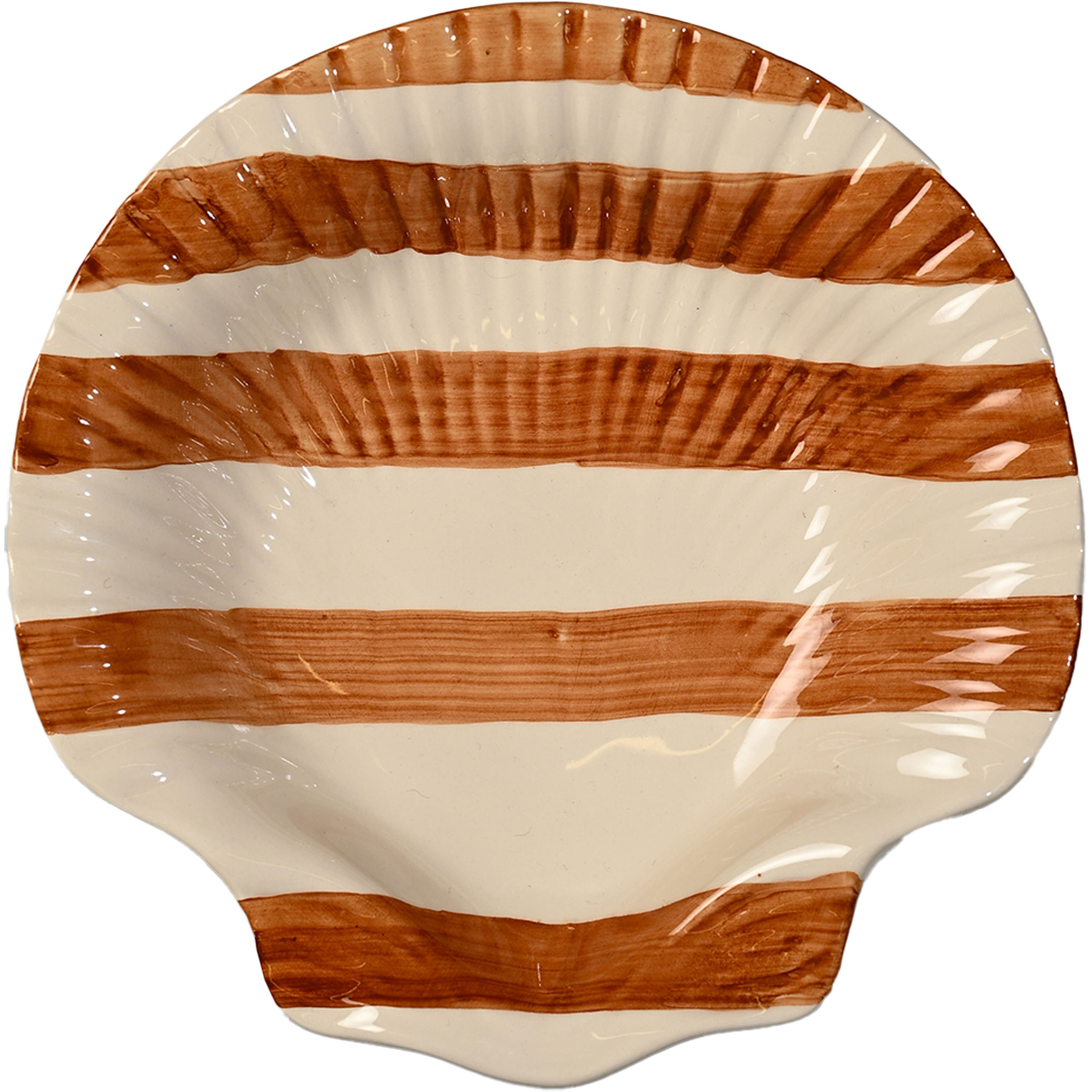 Armona Stripe serveringsfat 23,5 cm, ljusbrun/vit
