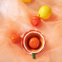 Mandarie kopp med fat 25 cl, orange