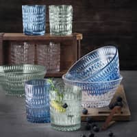 Ethno tumblerglas 30,4 cl, vintage blue, 2 stk. 