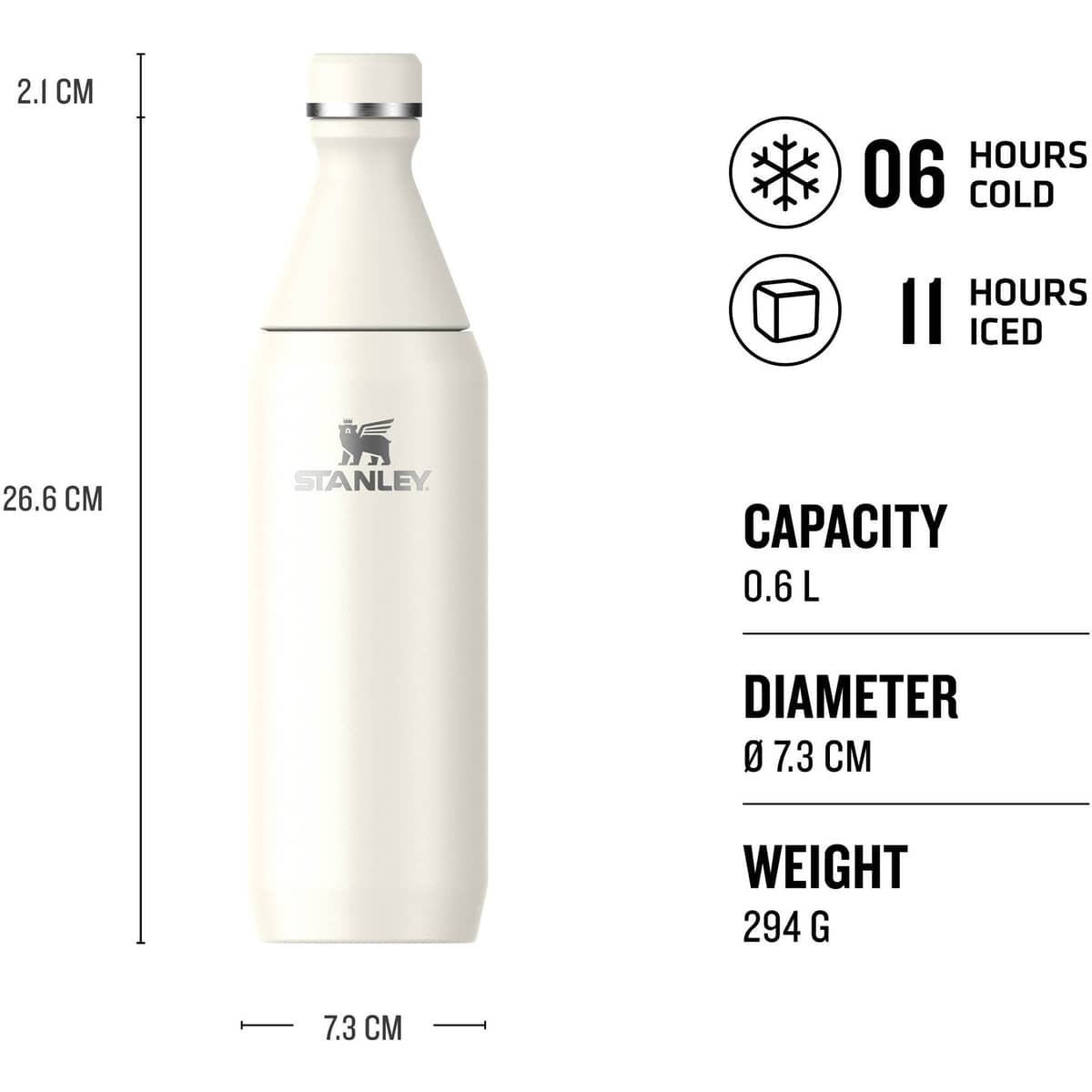 All Day Slim Bottle termos 0,6 liter, cream