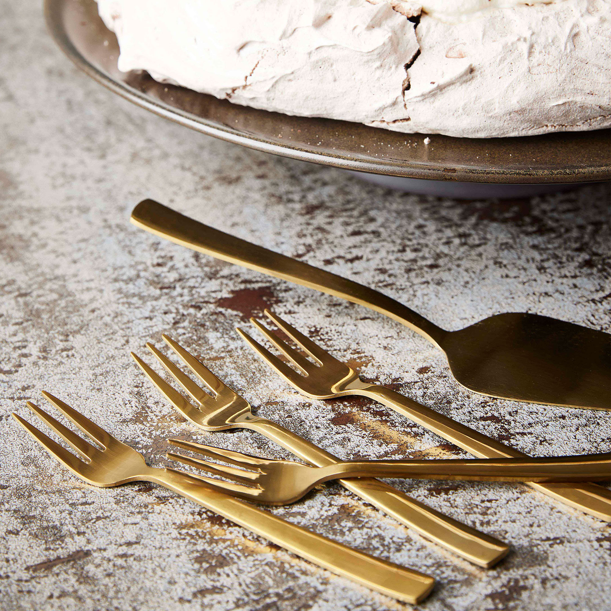 RAW tårtgafflar guld 4 st