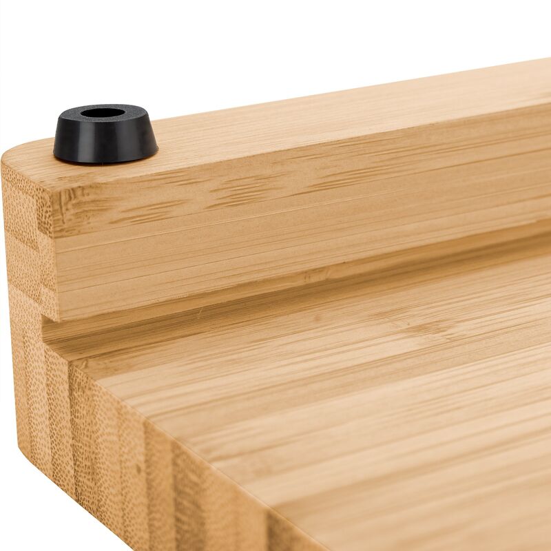 BBQ+ skärbräda med bricka 39x30 cm, bambu/rostfritt stål