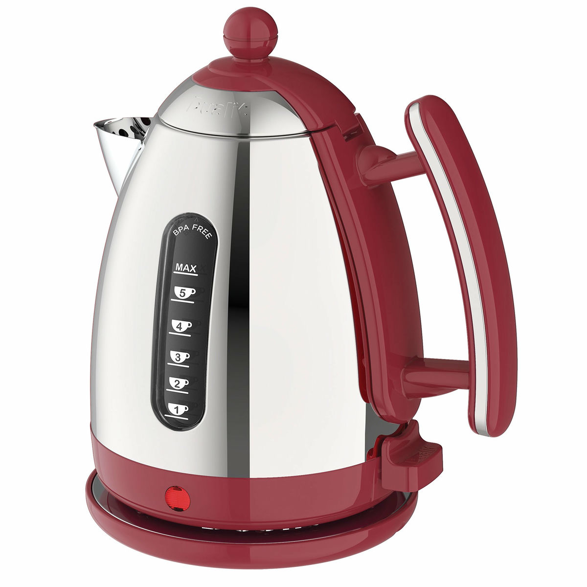 Jug vannkoker 1,5 liter, rød/rustfritt stål