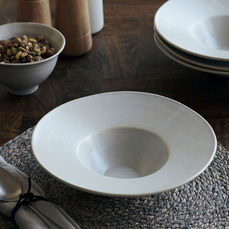 Pion pastatallerken, hvit/grå