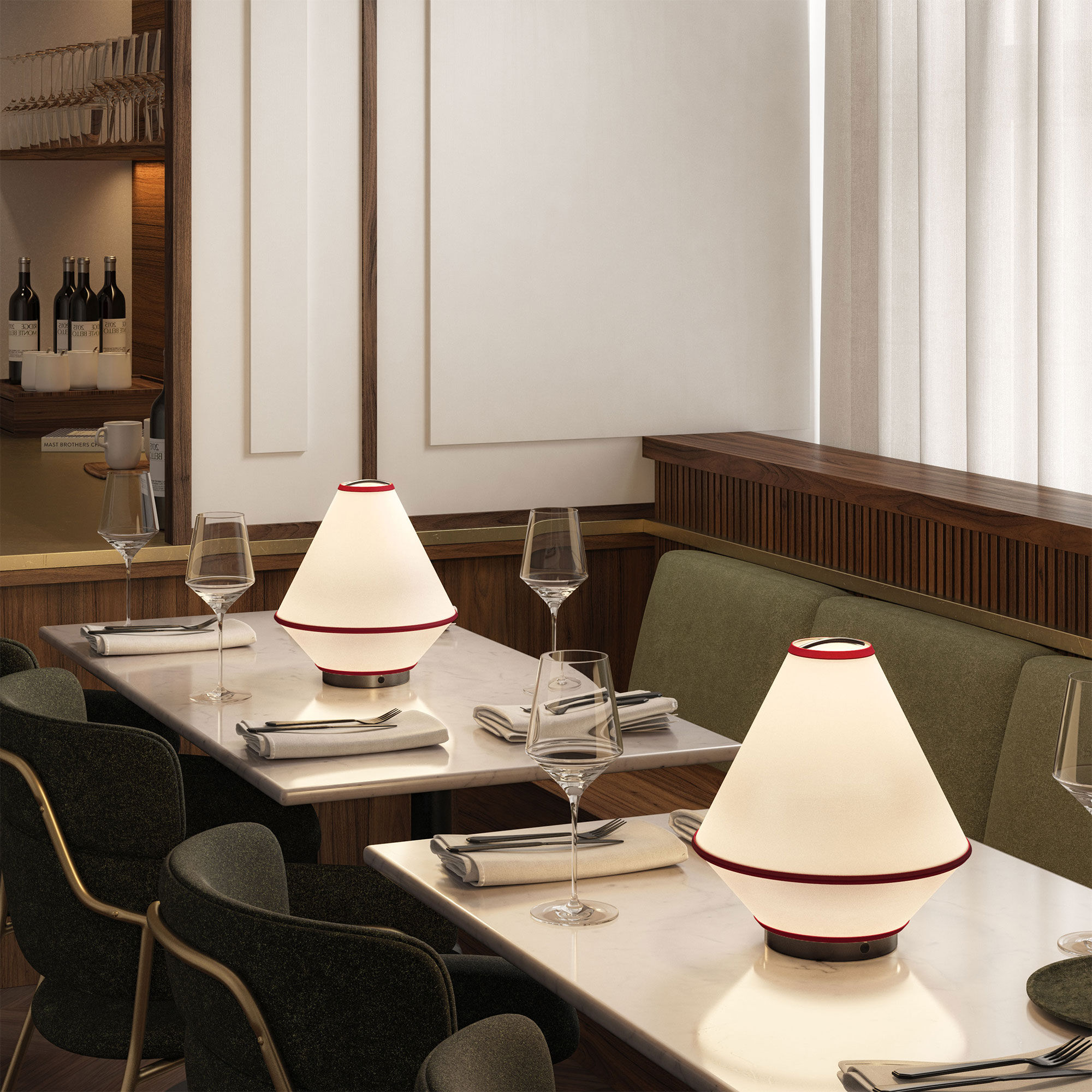 Edgeform Tafta kannettava pöytävalaisin, punainen/valkoinen