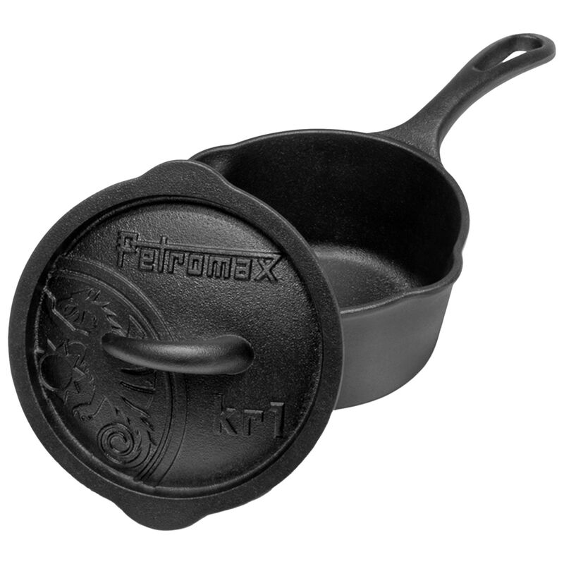 Gjutjärnskastrull med lock 1 liter