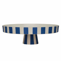 Toppu serveringsfad 27 cm, hvid/blå