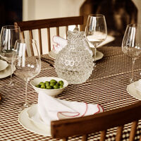 Gia dækkeserviet, burgundy/hvid, 2 stk.