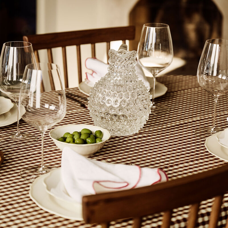 Gia dækkeserviet, burgundy/hvid, 2 stk.