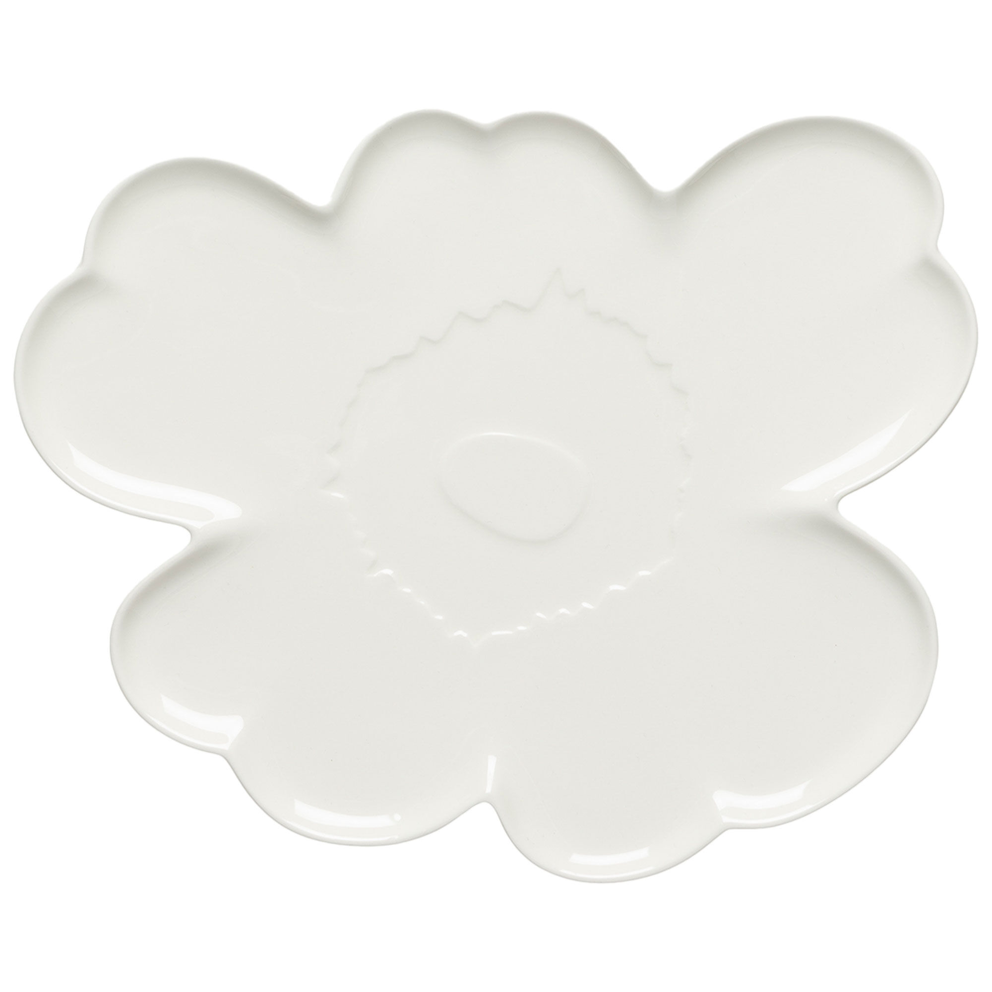 Marimekko Unikko Shape Tallerken/Serveringsfad 32 cm, hvid