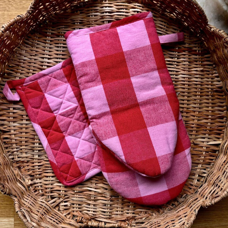 Paola grytlapp 20×20 cm, röd/rosa