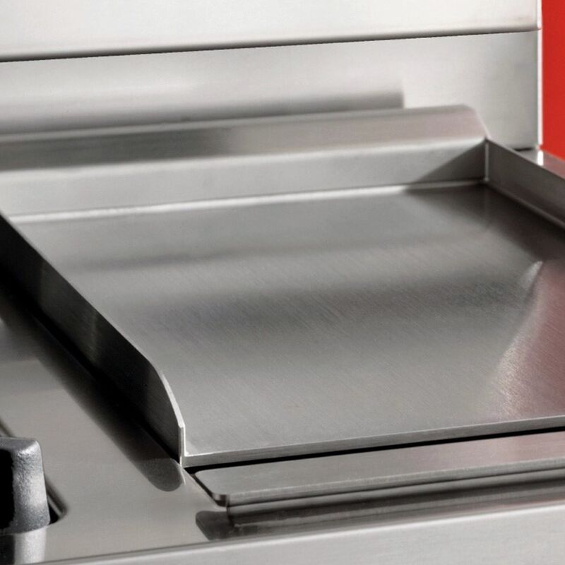 PRO126G2EGIT Professional gasspis, 120 cm,6 brännare och dubbelugn samt stekbord, gul