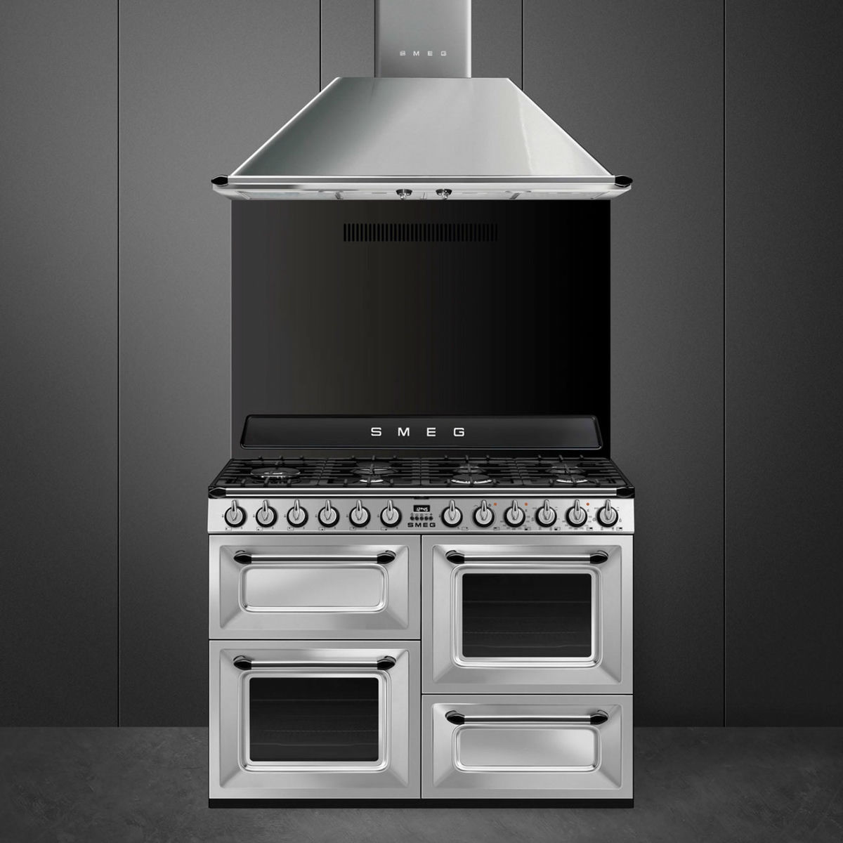 TR4110X-1 Victoria gaskomfur med 3 ovne 110 cm, rustfrit stål