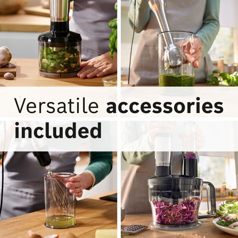 Serie 6 ErgoMaster MSM6M871 stavblender 1200 watt, rustfrit stål