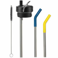 TK Wide Twist Cap Straw sæt, sort