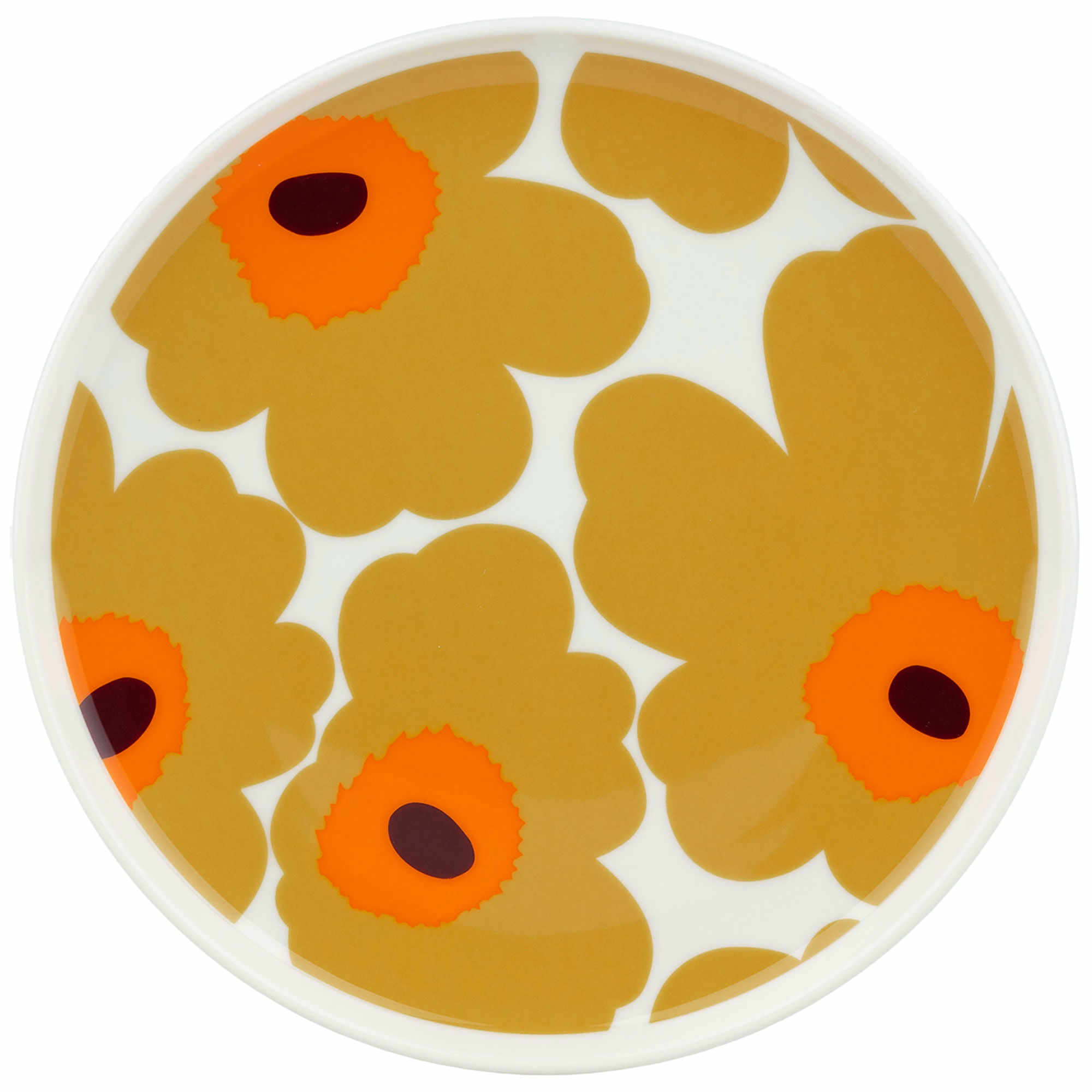 Marimekko Unikko tallerken É20 cm, hvit/karamell