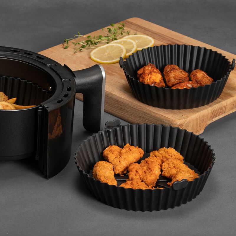 Silikoneform til airfryer 21,5x17,5 cm, sort