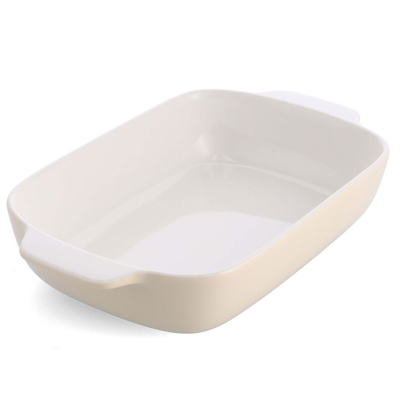 Ovnsform med lokk 39x23,5x7,5 cm, creme