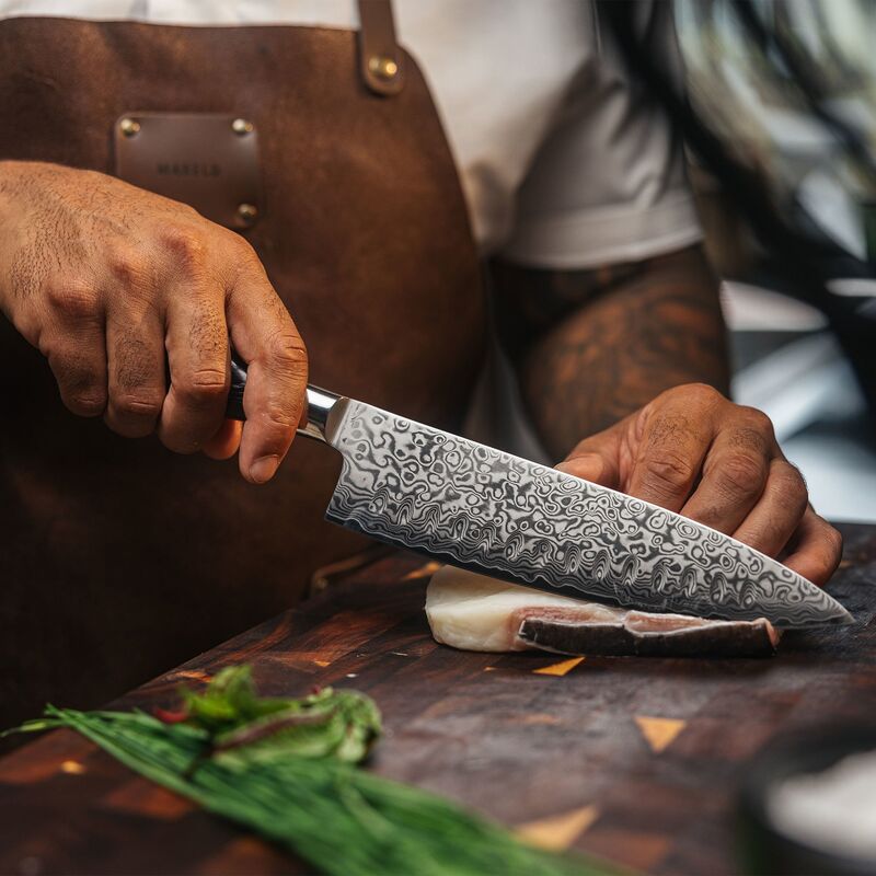 Kockkniv Olivslipad svart, 21 cm