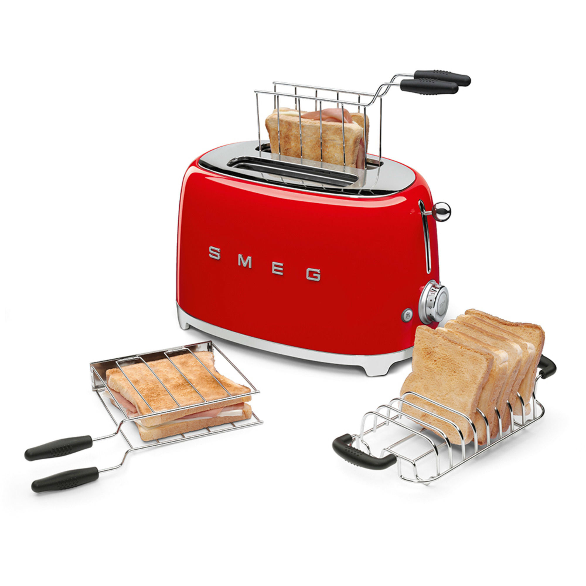Alternativ bild 1 för Smeg Brödrost 2 skivor Röd