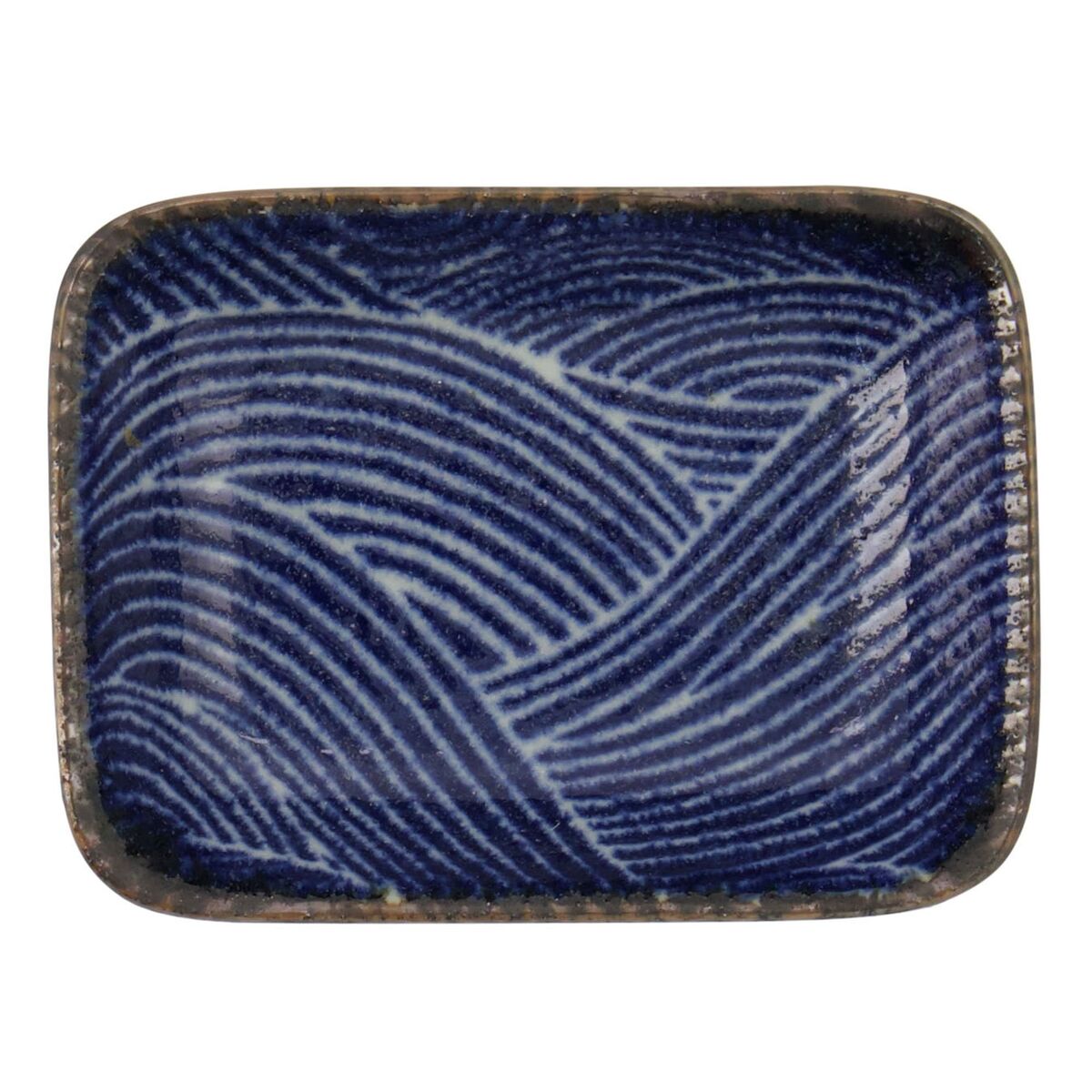 Seigaiha Blue tallerken 9,5 x 7 cm, choku
