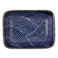 Seigaiha Blue tallerken 9,5 x 7 cm, choku