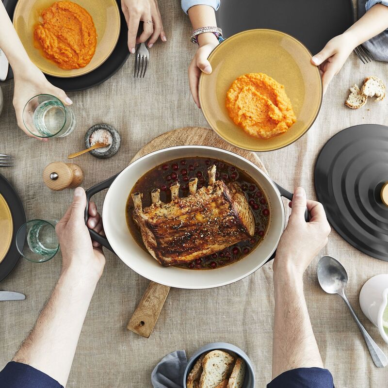 Air oval gryde, 5,7 liter, 30 cm, grå