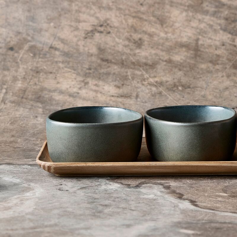 Organic skål, 12x10x5 cm, northern green