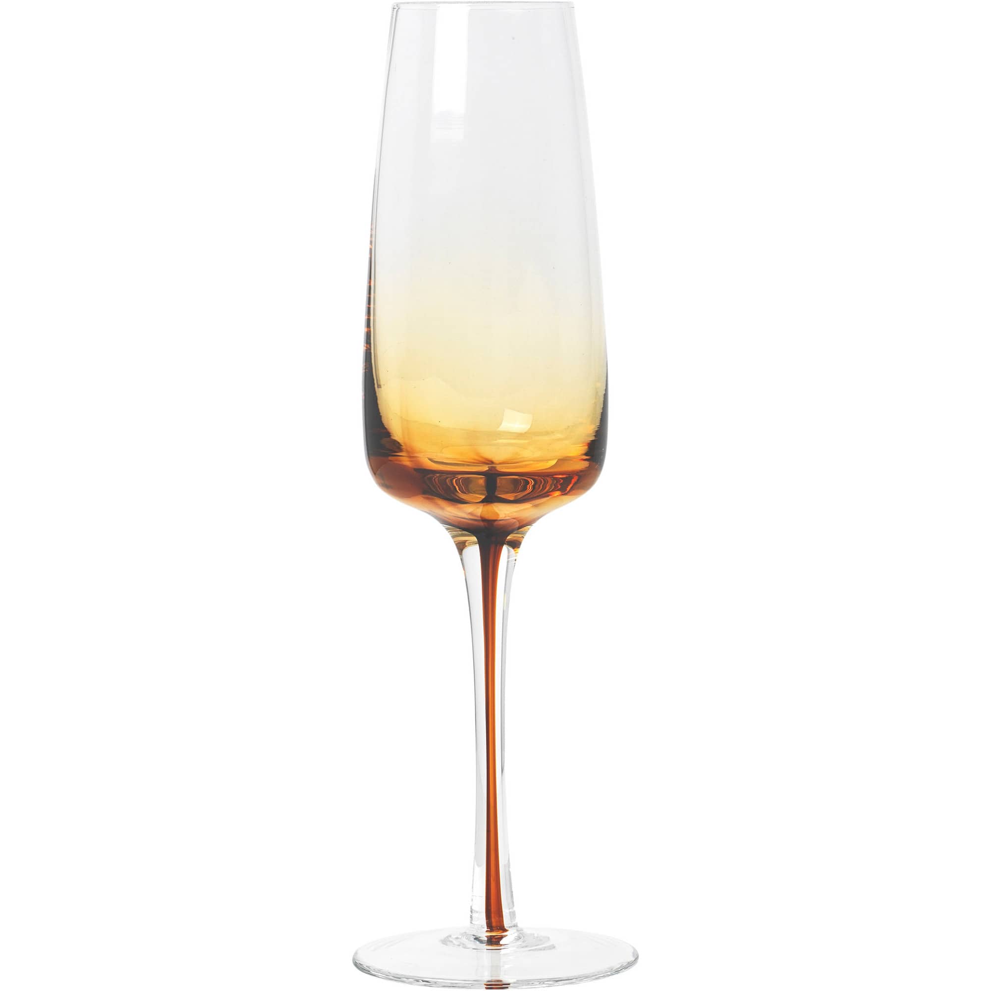 "Amber"' Munnblåst champagneglass'