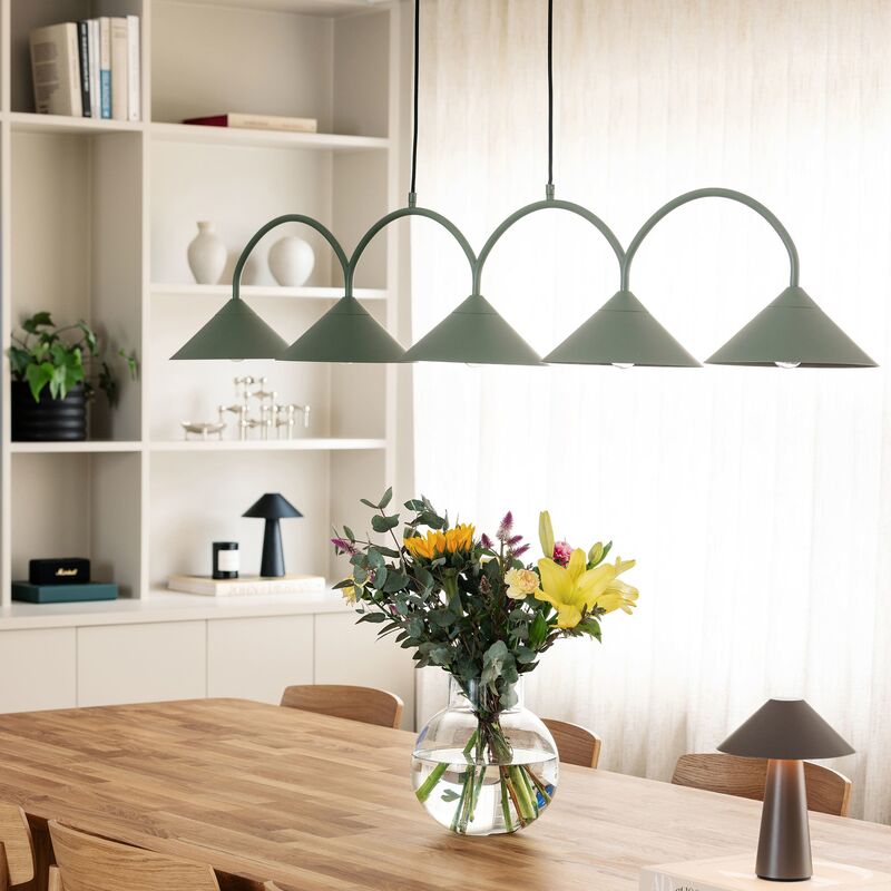 Pendel Curve 5 lampe, grøn