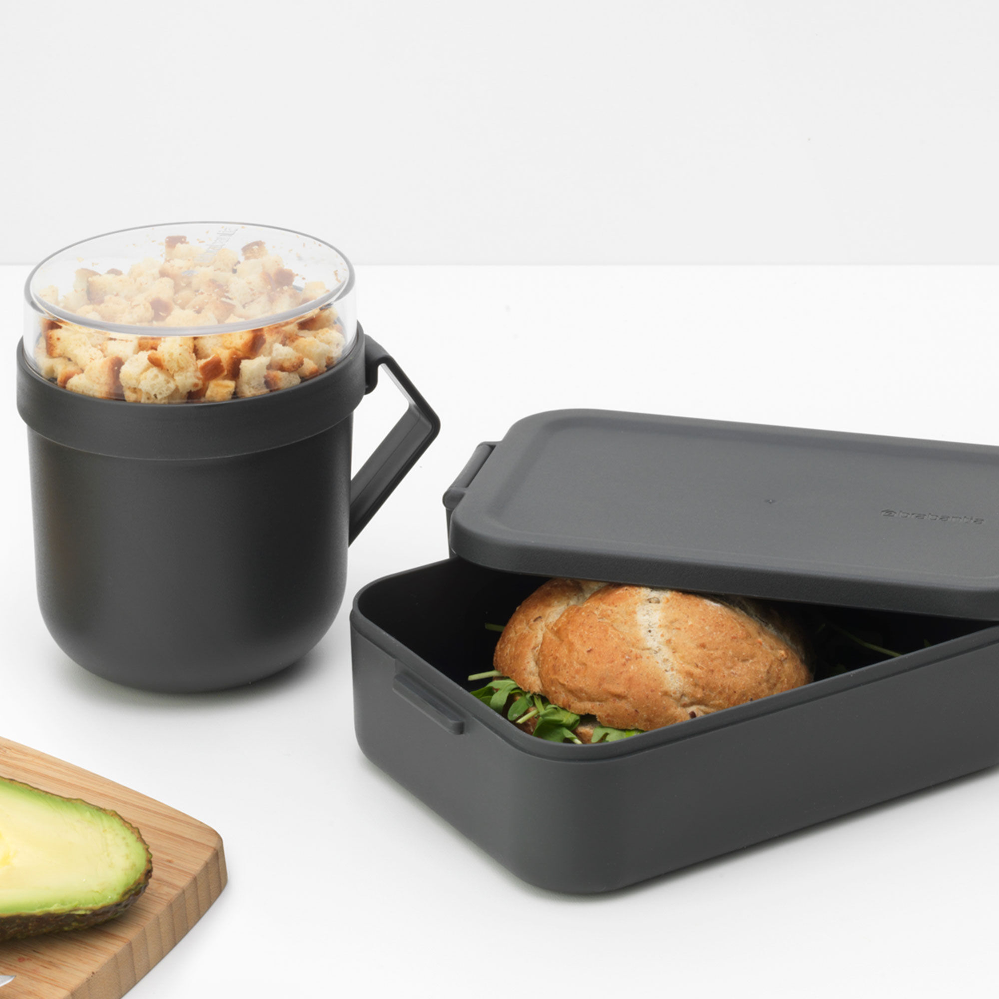 Make & Take lunsjsett 2 deler, mørkegrå