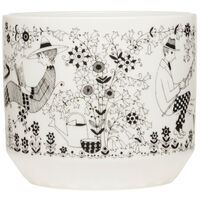 Emilia krukke 12 x 14 cm, svart/hvit